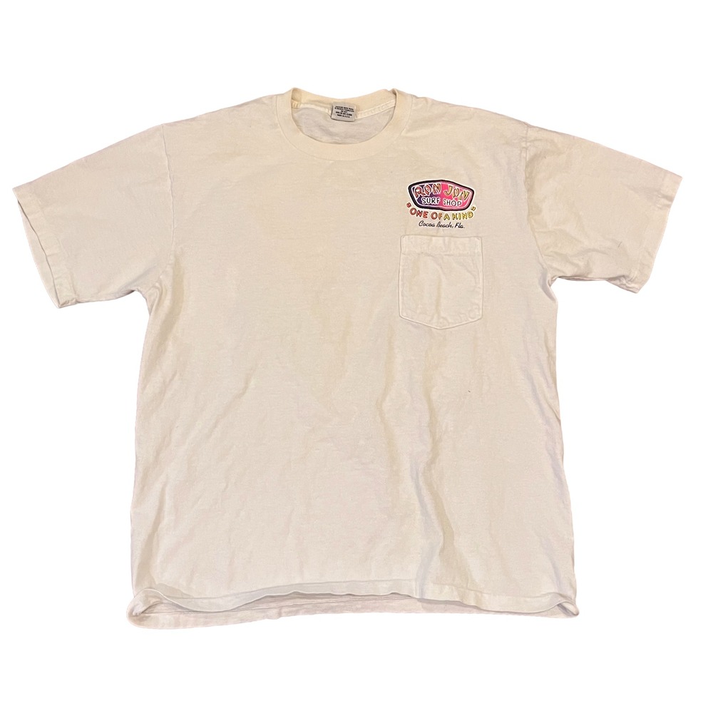 Vtg Ron Jon Surf Shop Shirt XL 90's Cocoa Beach FL Single Stitch Tropical Neon